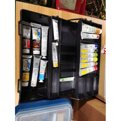 260 - Collection of art accessories inc sketch pads, photo paper, pastel paperwork, cantilever boxes full ... 