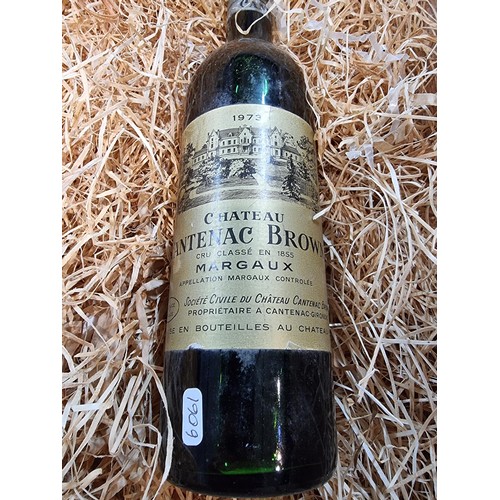 289 - Vintage bottle of wine Chateau Cantenac Brown Margaux dated 1973 seal in tact and correctly stored c... 