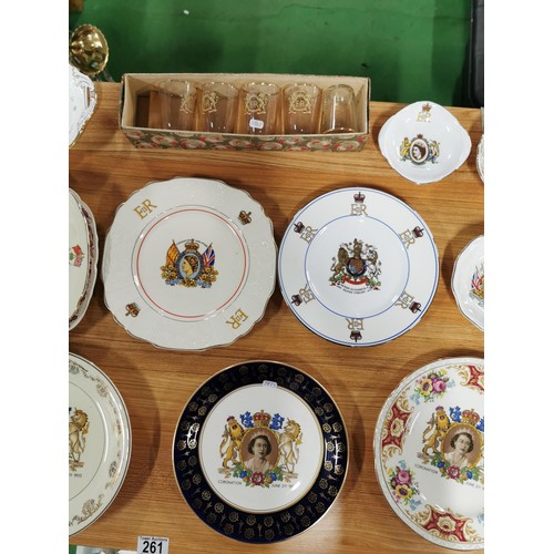 261 - Large job lot of royal memorabilia cups and plates by Grindley, Royal Staffordshire pottery, Alfred ... 