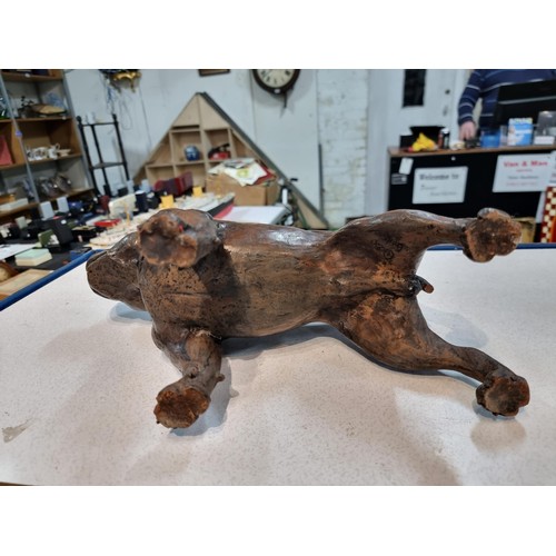 294 - Large impressive cold cast resin bronze Staffordshire bull terrier dog figuring, a mixture of bronze... 