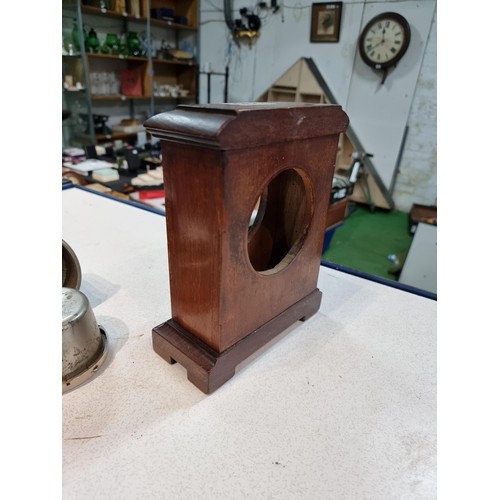 295 - Smith clock looks like from a vintage car fitted into a mahogany surround. tests as working