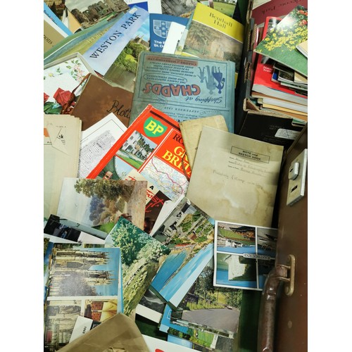 274 - Very large job lot of ephemera in 3 boxes and a vintage suitcase covering various subjects inc many ... 