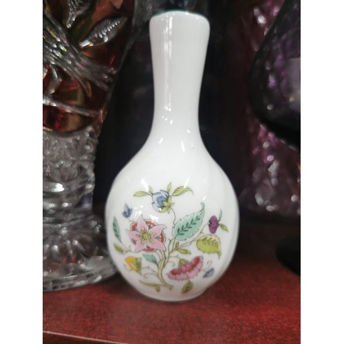 394 - Quantity of collectable glassware and ceramics inc rub glass crystal vase with bird decoration, a gl... 