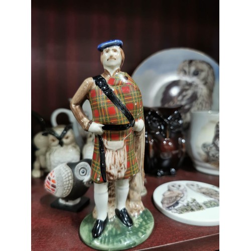 395 - Quantity of collectable china inc handcrafted Royal Stewart Ruthfords figural decanter with no stopp... 