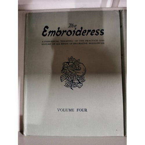 404 - Collection of 8x vintage books on embroidery inc Embroidery by James Pearsall & Co 1829, Volumes 1-4... 