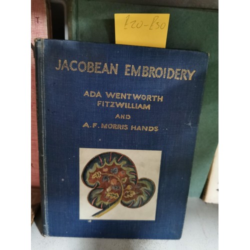 405 - Quantity of 8x vintage embroidery books inc Jacobien Embroiderey by Ada Wentworth Fitz William, Embr... 