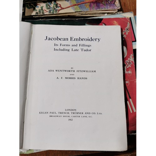 405 - Quantity of 8x vintage embroidery books inc Jacobien Embroiderey by Ada Wentworth Fitz William, Embr... 