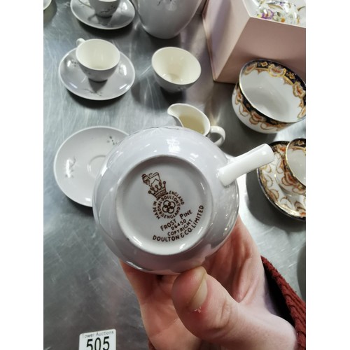 509 - Very large quantity of tea sets inc 12 piece Wedgwood Wild briar set, 15 piece Royal Doulton Frost p... 