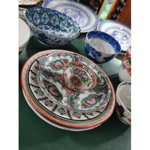 510 - Large collection of ceramics inc a quantity of oriental ware inc blue and white oriental platters, R... 