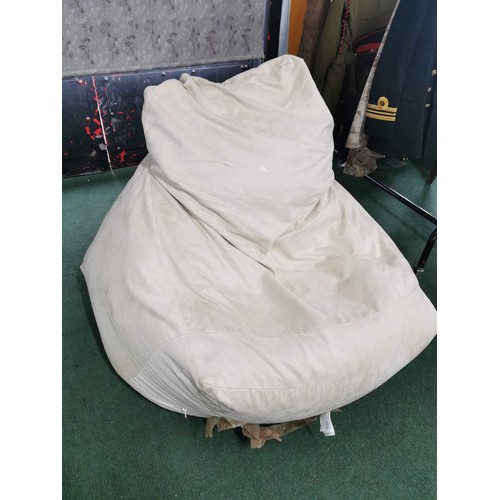 120 - Large cream coloured bean bag chair in good order, height of  70cm length 120cm