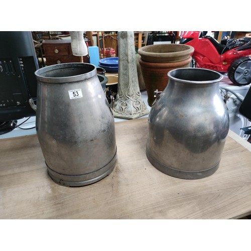 53 - A Rostfritt Stal Swedish milk churn, plus one other unbranded. Both stainless steel. Swedish churn h... 