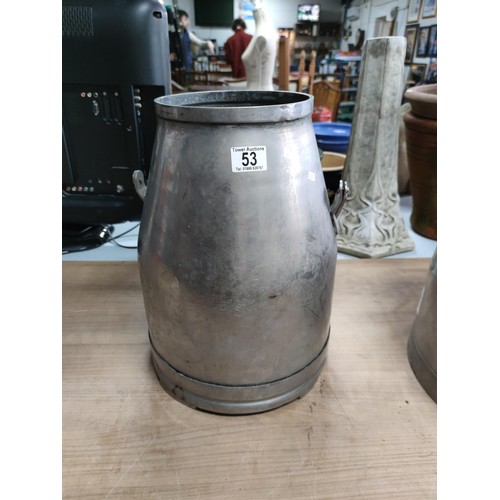 53 - A Rostfritt Stal Swedish milk churn, plus one other unbranded. Both stainless steel. Swedish churn h... 