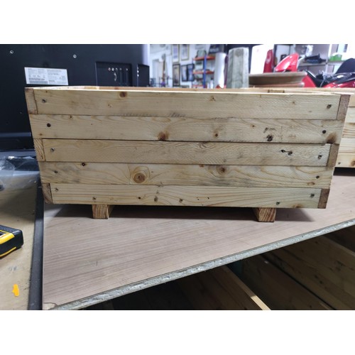 69 - A pair of locally made recycled timber heavy duty planters treated with linseed oil, in very good co... 