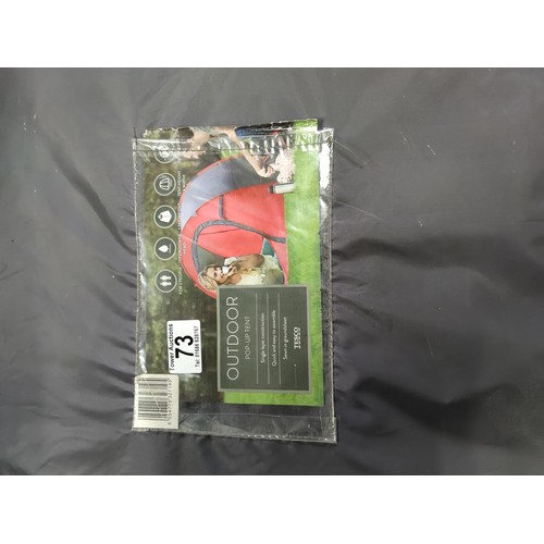 73 - An outdoor 2 person pop up tent.