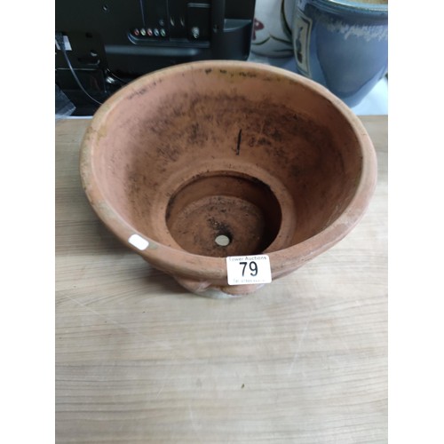 79 - A large terracotta planter with a floral design in very good condition with drainage hole.
Height 23... 