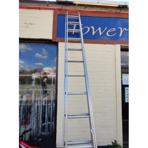 99 - A large 23ft aluminium ladder in 11.5ft length.