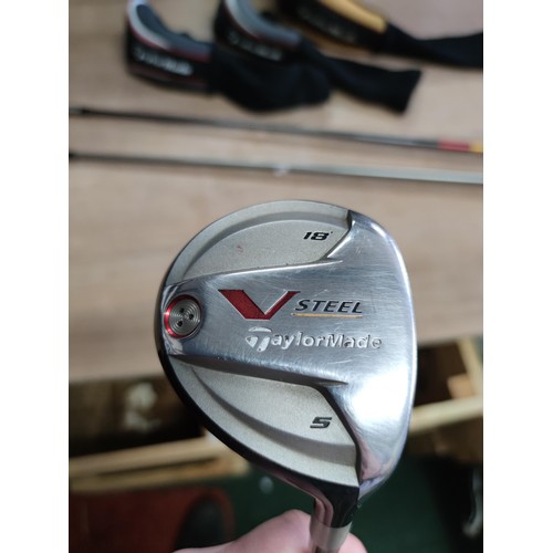 118 - 3 woods by tailor made including a 3 wood, 5 wood and an oversized R7460 driver. All with graphite s... 