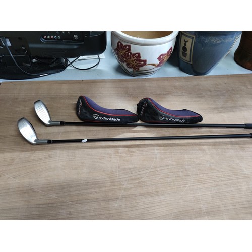 119 - 2x Rescue woods by Taylor Made 3 & 5 wood with matching socks