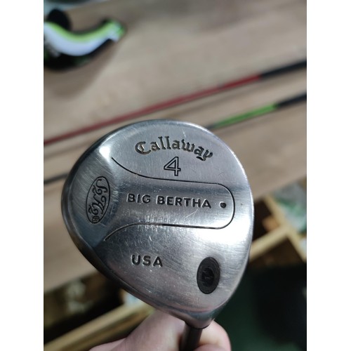 122 - A collection of 3 woods by Callaway including a 3 and 4 wood Big Bertha with steel heads and graphit... 