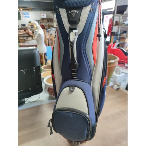 123 - As new very good quality divisional Callaway trolley golf bag with multiple pockets and shoulder str... 