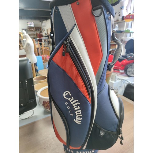 123 - As new very good quality divisional Callaway trolley golf bag with multiple pockets and shoulder str... 