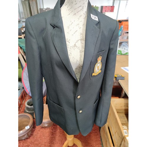 130 - A Royal Air Force regiment blazer. This particular item has been customized with Royal crest buttons... 