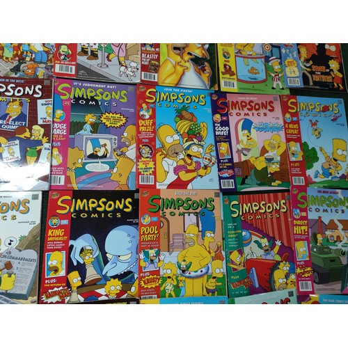 163 - A collection of 32 The Simpsons comics, made by Bongo comics group, all dating to the early 2000's, ... 