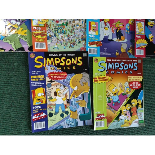 163 - A collection of 32 The Simpsons comics, made by Bongo comics group, all dating to the early 2000's, ... 