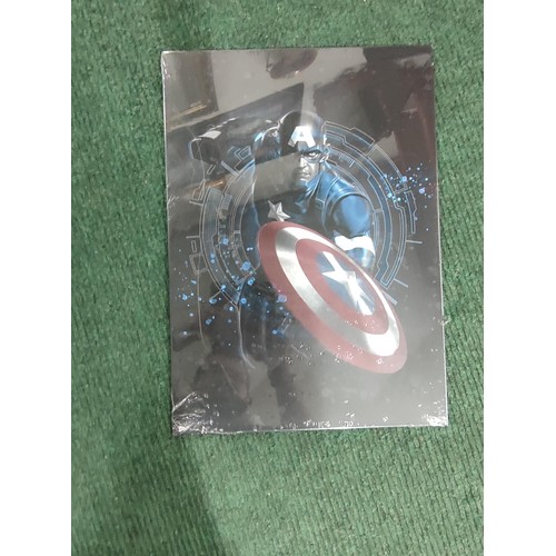 173 - A pair of Marvel The Avengers infinity war metal display plaques. poster number 0065 and 0009, both ... 