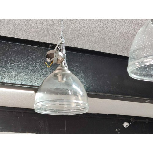 181 - A pair of matching bubble glass ceiling lights, both in good order. Height of shade 21cm, diameter 3... 