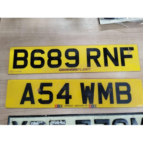 8 - Collection of 8 vintage number plates inc metal and plastic ones in good overall condition