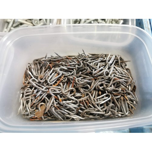 20 - Large quantity of 7x crates, inc key racks, phillips and flat head screws, bolt taps, washers, decor... 