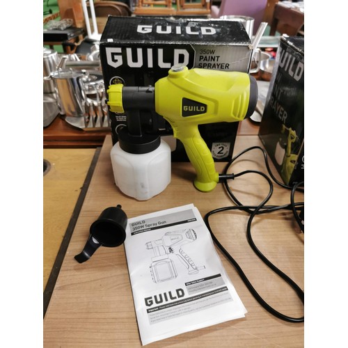 26 - 2x boxed Guild paint sprays with attachments and instructions,  350w and 500w.