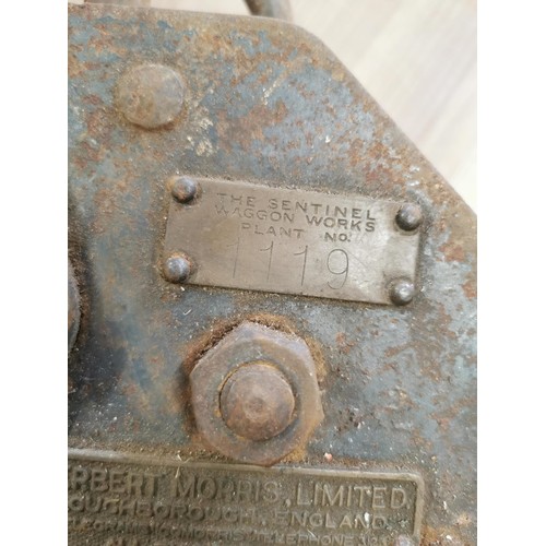 34 - Original heavy duty Sentinel wagon works winch, plant number 1119 (Shrewsbury plant) by Herbert Morr... 