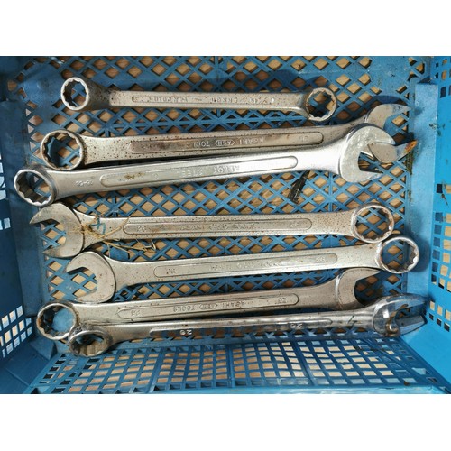 35 - 2x crates containing a large quantity of spanners, one crate containing new and sealed spanners of v... 