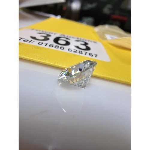 363 - A stunning 4ct moissanite diamond by GRA complete with its full paperwork and grading report. The st... 