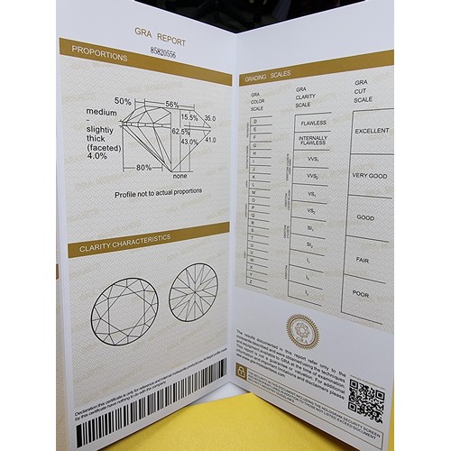 363 - A stunning 4ct moissanite diamond by GRA complete with its full paperwork and grading report. The st... 