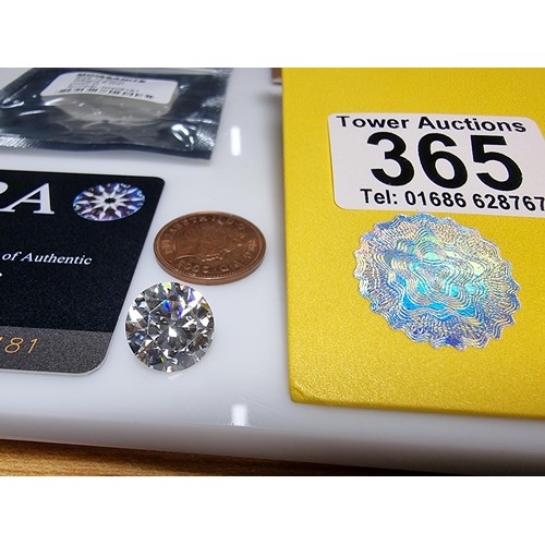 365 - A stunning 6ct moissanite diamond by GRA complete with its full paperwork and grading report. The st... 