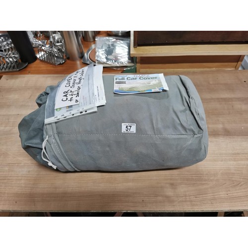 57 - Complete car cover to fit a large car such as Mondeo, Jag etc, in good order