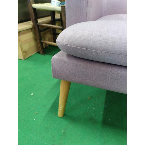 513 - Purple buttoned back boudoir chair with fire safety label and in fine clean condition