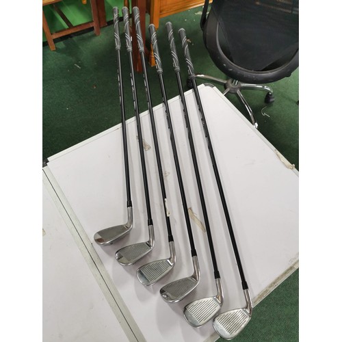 107 - 6x graphite shafted golf iron set  M2i by Ram inc 5, 6, 7, 8, pitching wedge and sand wedge all in g... 