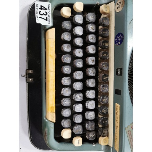 437 - Vintage metal cased Imperial Good Companion typewriter in need of restoration