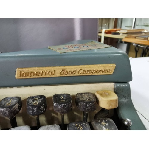 437 - Vintage metal cased Imperial Good Companion typewriter in need of restoration