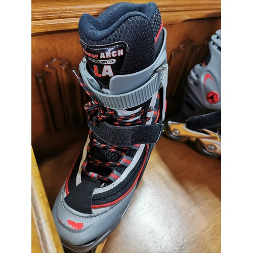 124 - Pair of in line Power Arch extreme sports LA roller boots size 40/41 in good order