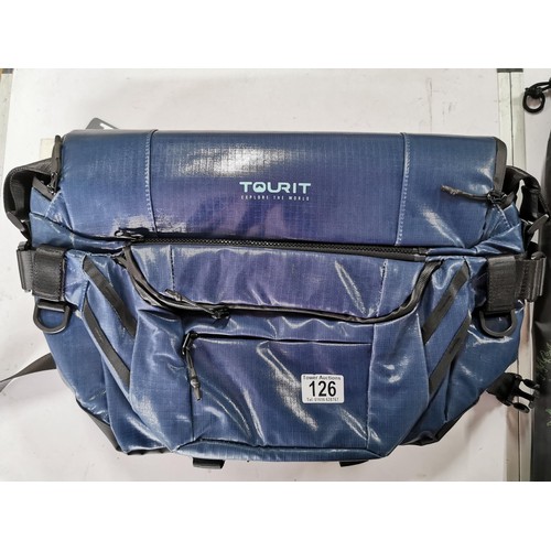 126 - As new Tourit cool bag in original waterproof carry case, holds 16 cans, in good order