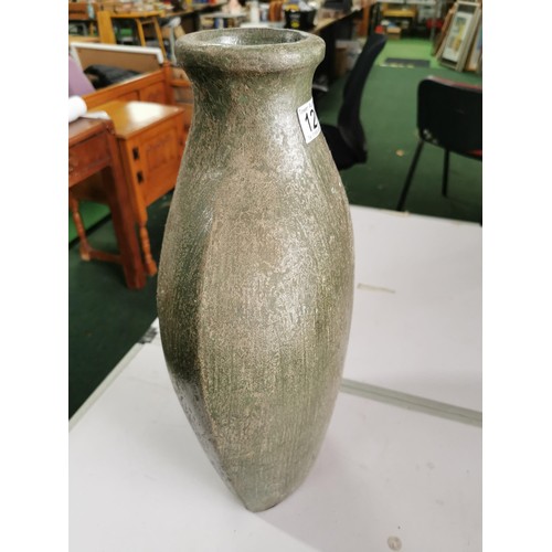 129 - Large terracotta green vase in good order height 50cm width 31cm