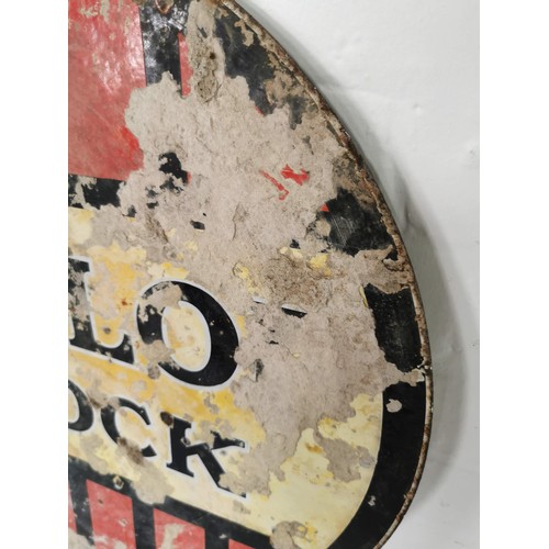 138 - Vintage double sided enamel sign Dunlop Stock reverse side has concrete stuck to the back in need of... 