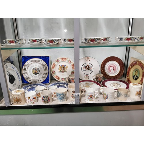 446 - Large quantity of royal memorabilia inc commemorative plates, beakers,  peace mugs from the end of W... 