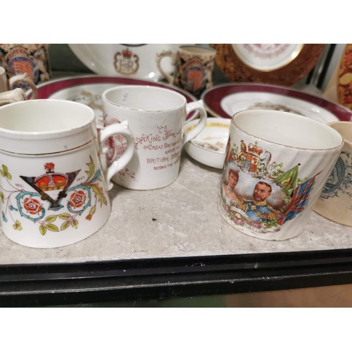 446 - Large quantity of royal memorabilia inc commemorative plates, beakers,  peace mugs from the end of W... 