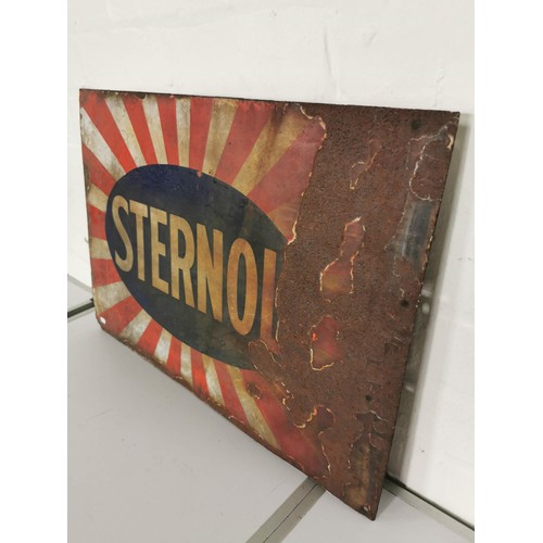 139 - Vintage enamel double sided Sternol sign, showing vintage signs of ware to both sides but still read... 